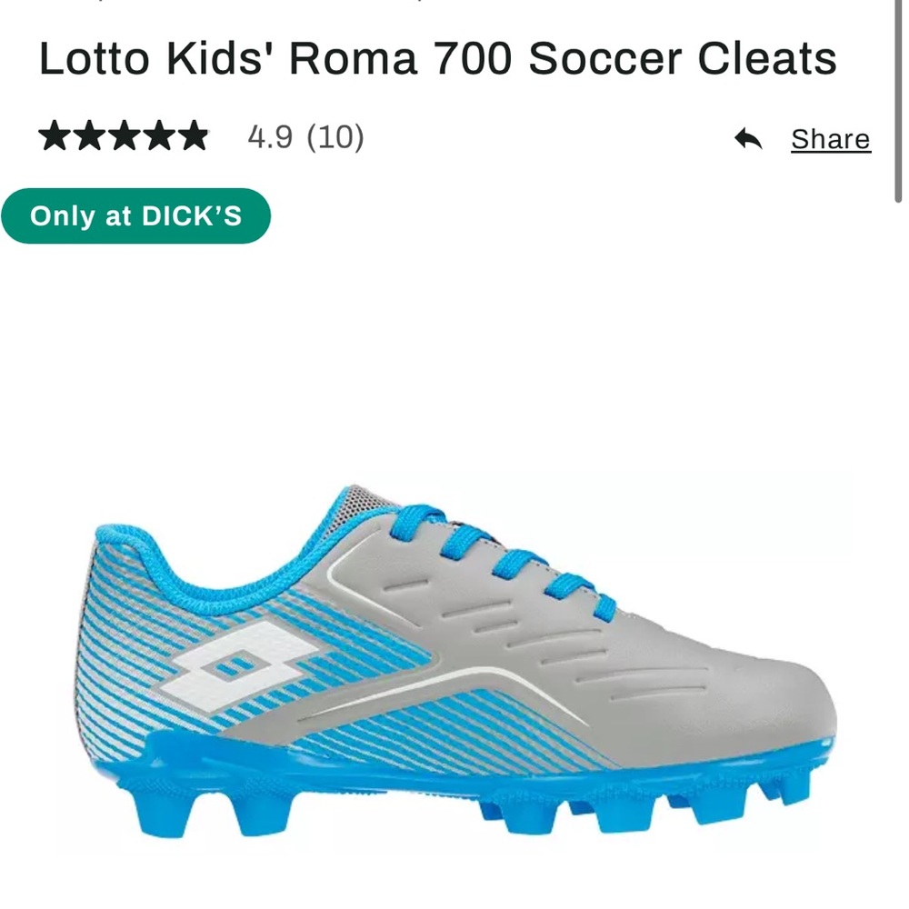 NIB never used soccer cleats